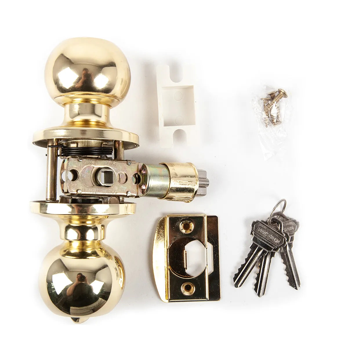 Door Lock Knob Entry/ Passage/ Privacy - Polished Brass-100101
