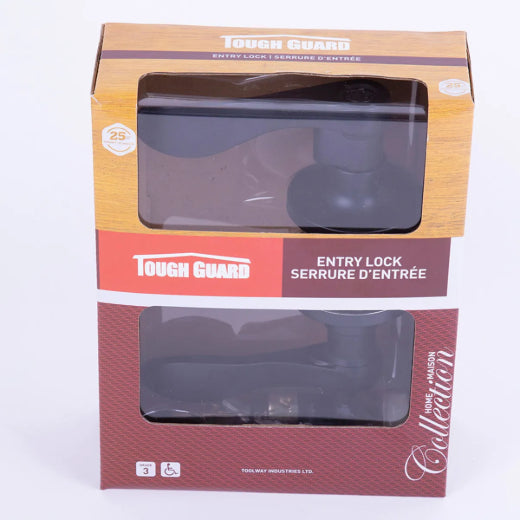 Door Lock Lever- Entry/ Privacy/ Passage- Black Curved Handle