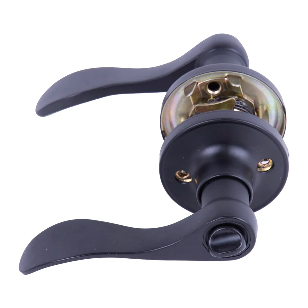 Door Lock Lever- Entry/ Privacy/ Passage- Black Curved Handle