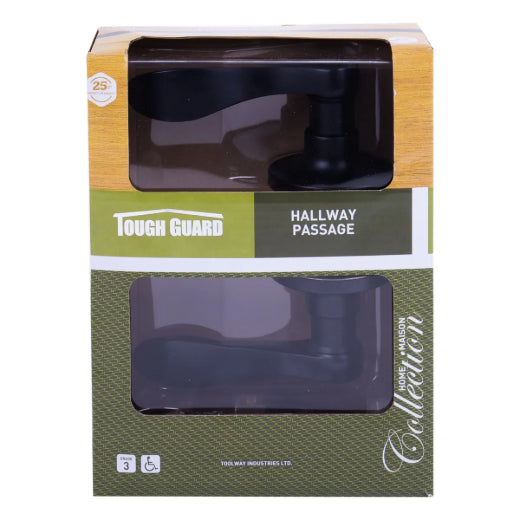 Door Lock Lever- Entry/ Privacy/ Passage- Black Curved Handle