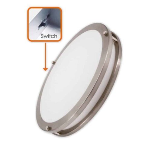 15" Flush Mount Double Ring-5Cct/Black-2 Ring