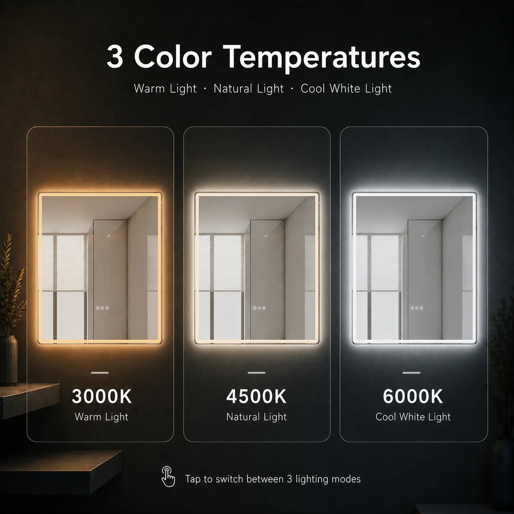 LED MIRROR-M405B (Round Edge) 28"x36" 32"x36" 48"x36" 60x36" 72"x36" 84"x36"