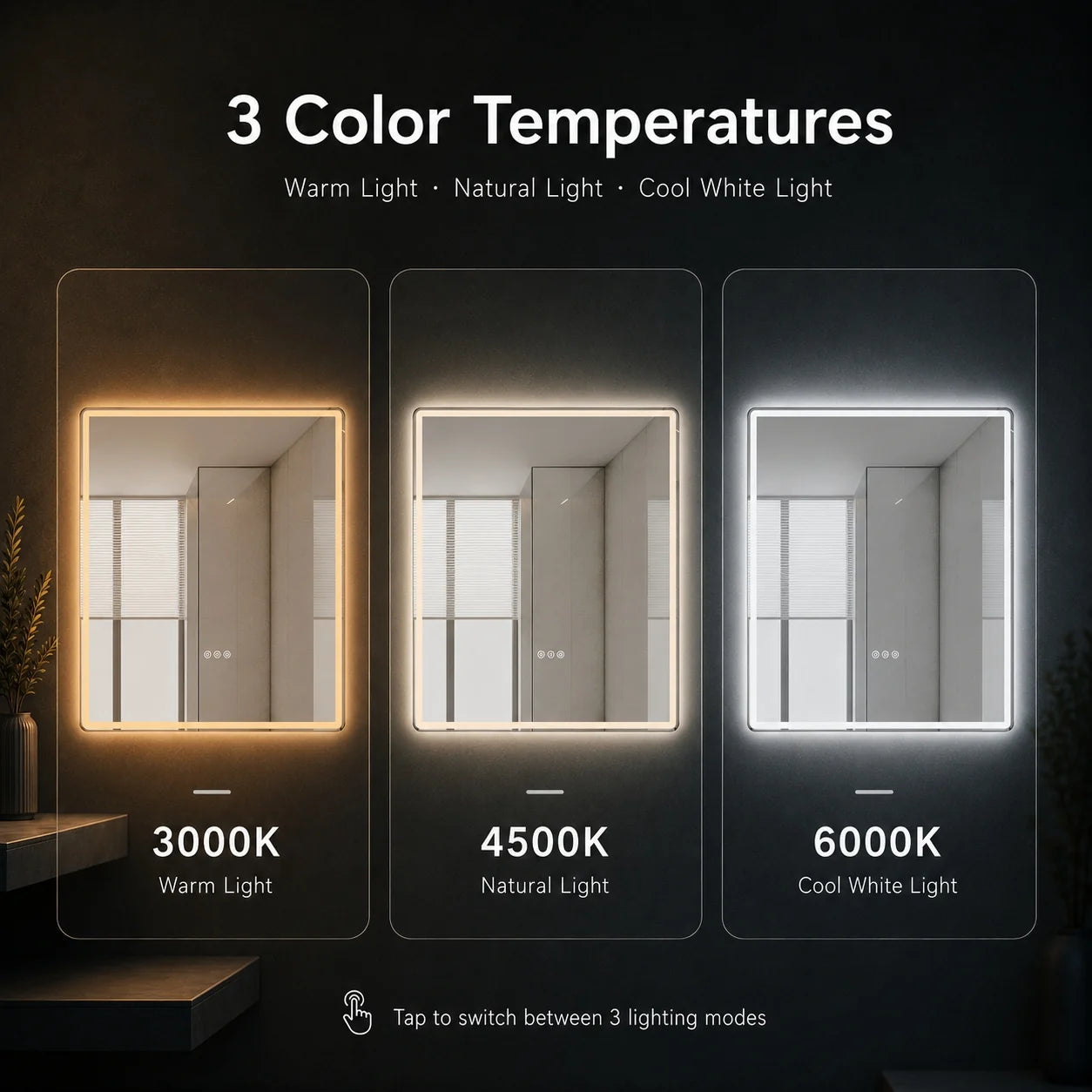 LED MIRROR-M405B (Round Edge) 28"x36" 32"x36" 48"x36" 60x36" 72"x36" 84"x36"