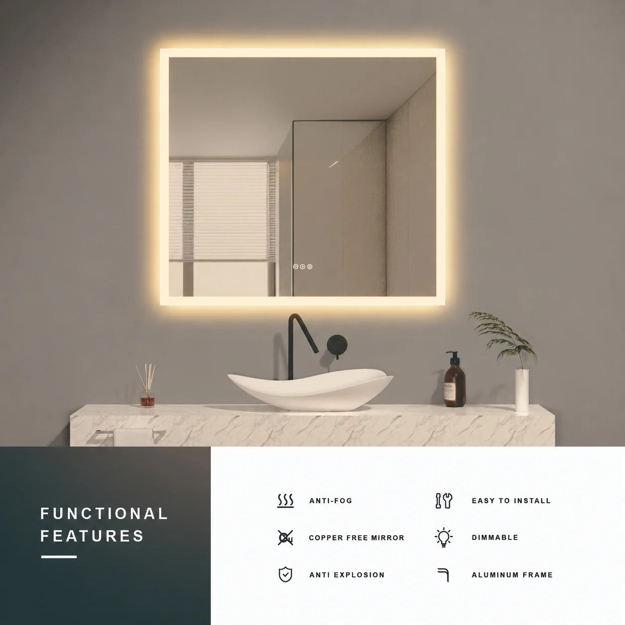 LED Mirror- 28x28/ 40x36/ 48/36