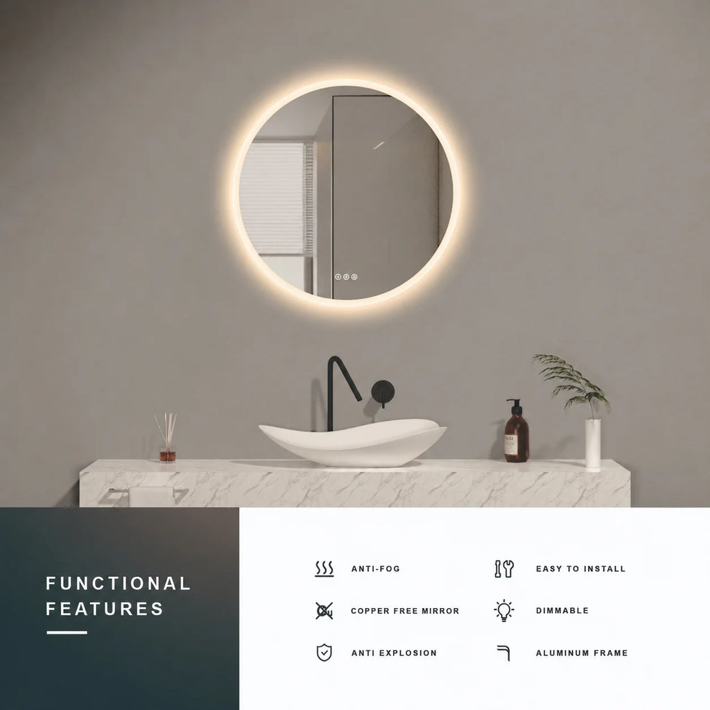 Round Mirror 28x28 - M610 (Front LED)
