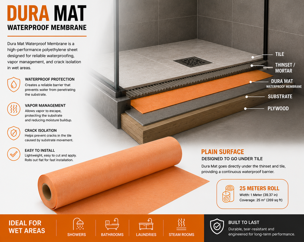 Dura Mat Waterproof Membrane 25m roll (269sq/ft)