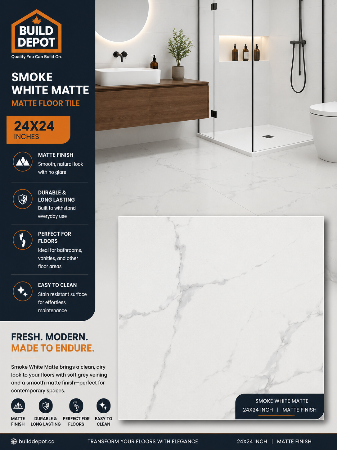 Smoke White 2x2 tile (Matte)