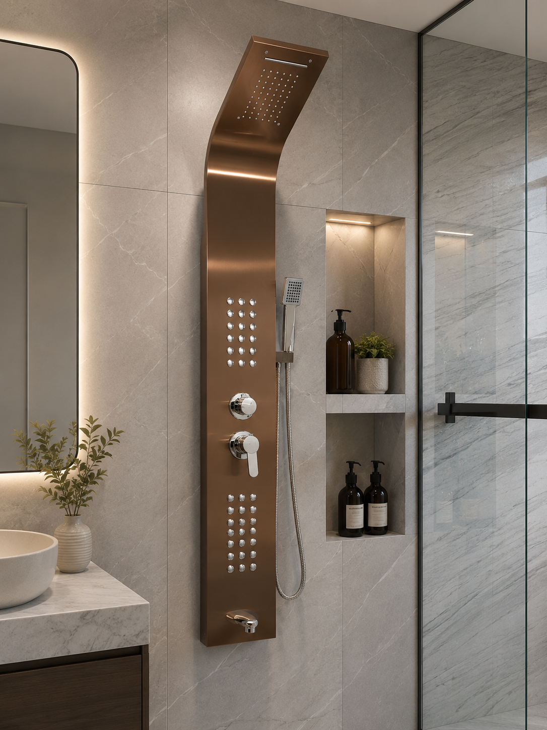 Buildnova Copper Shower Panel