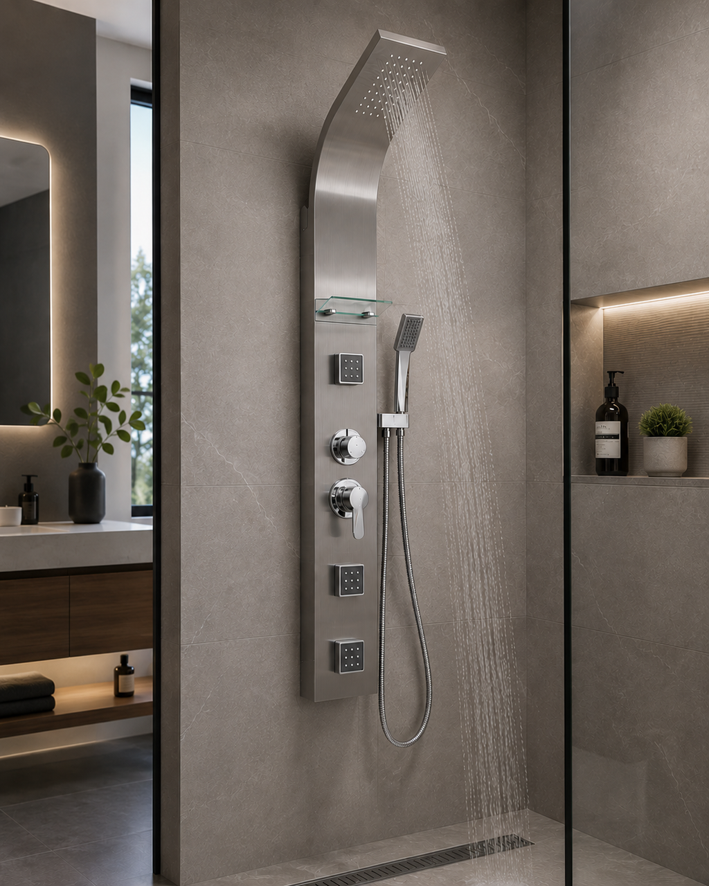 BuildNova™ SteelFlow Compact Shower Panel