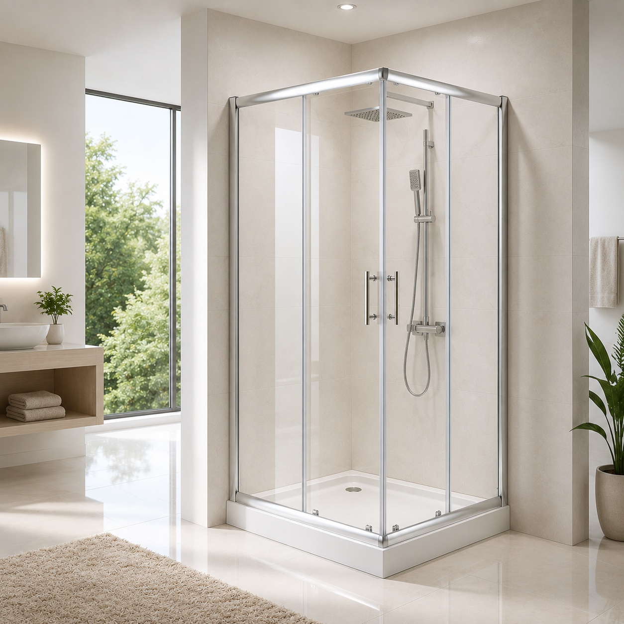 Shower Door 32X32X73'' Square Chrome