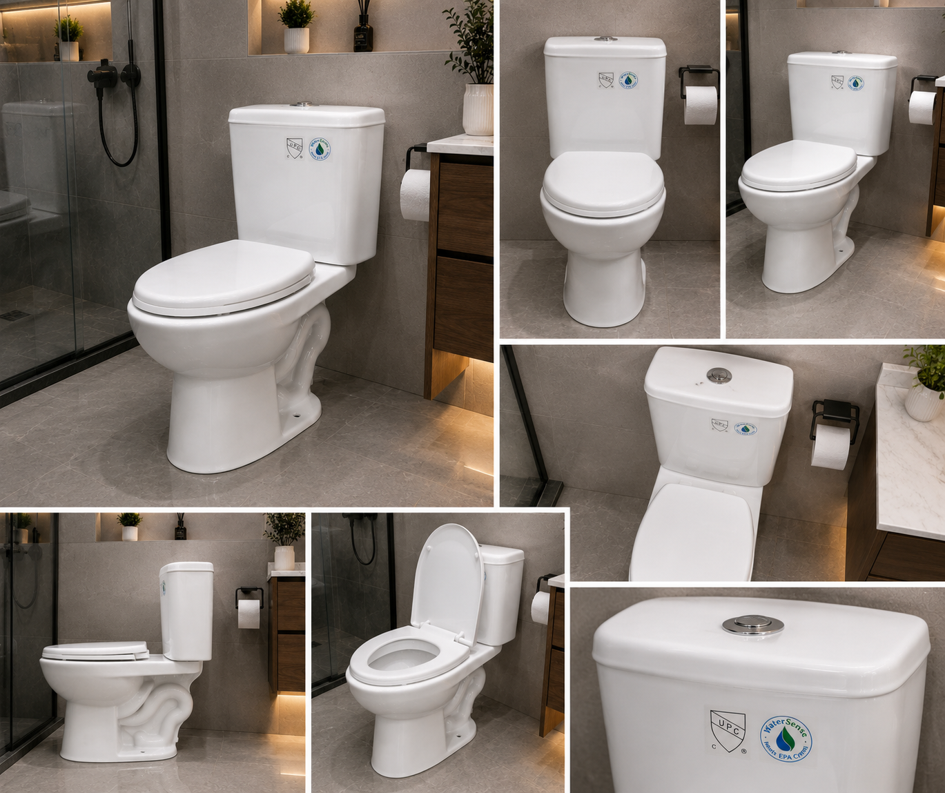 Buildnova 2023 Two-Piece Dual Flush Toilet with Soft-Close Seat – White Ceramic