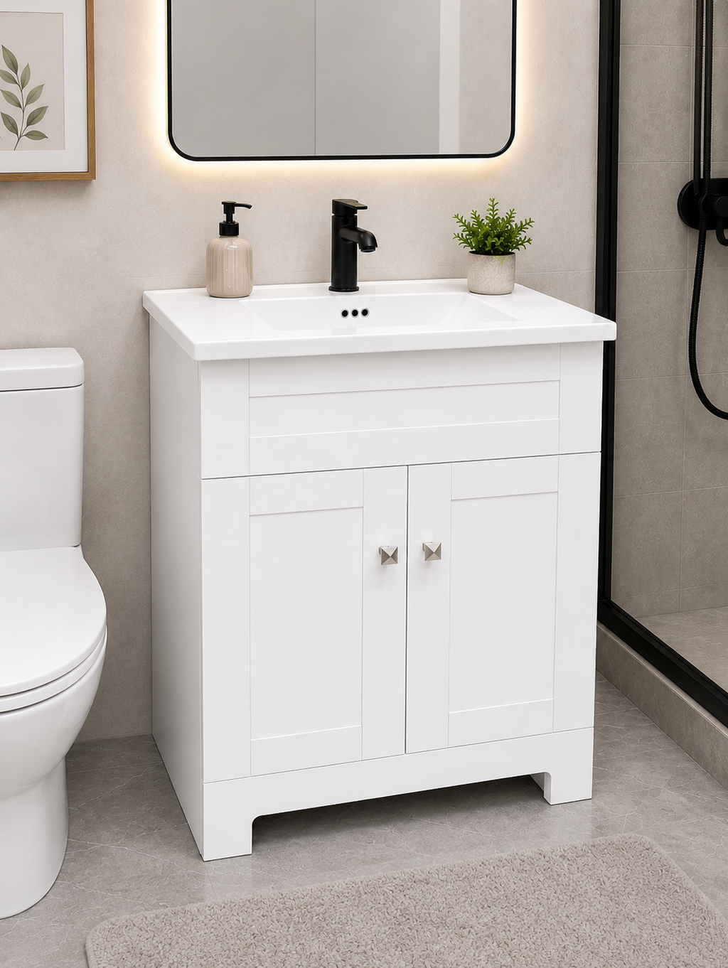 BuildNova Aspen 24" Bathroom Vanity with Ceramic Sink