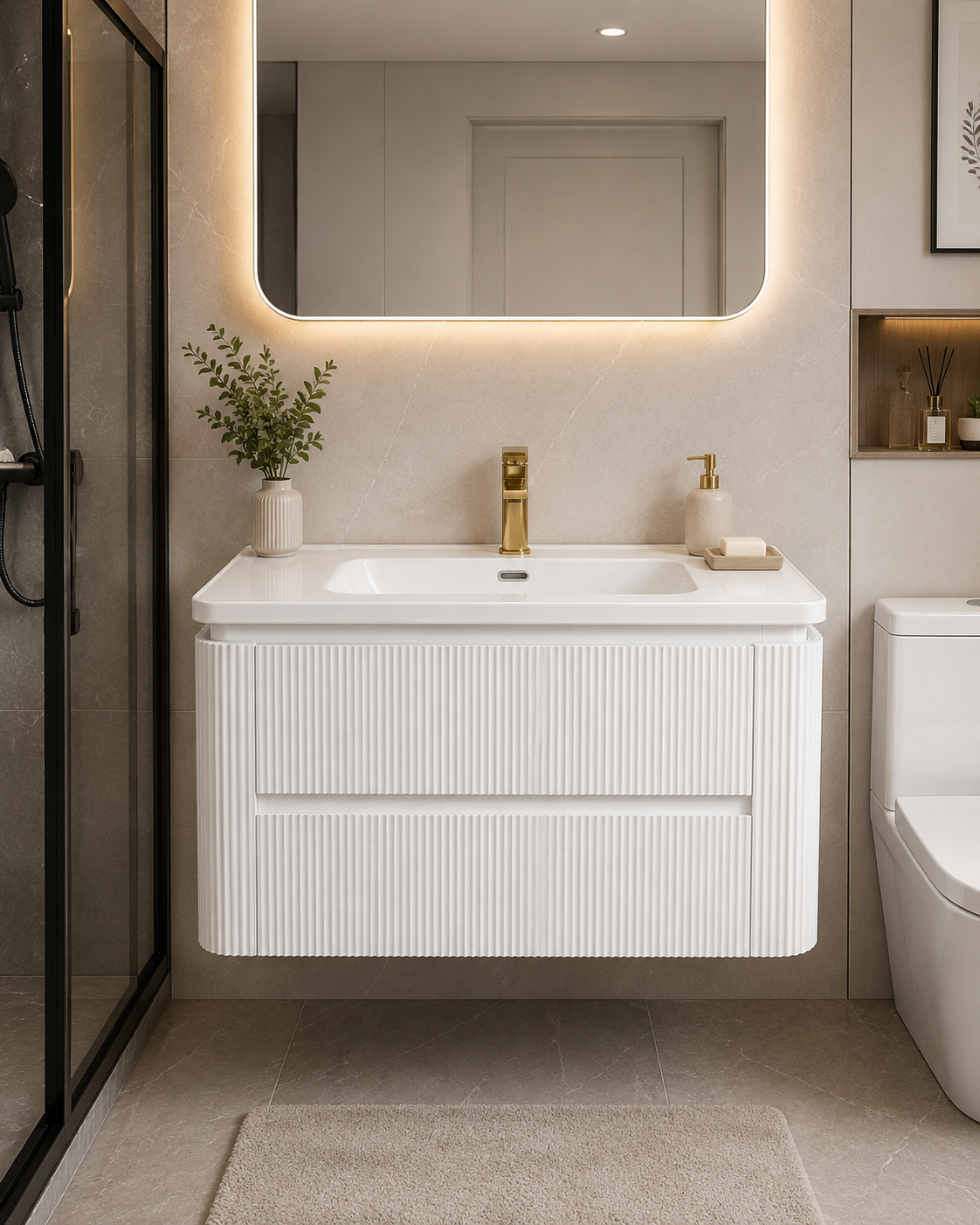 Buildnova Elevate Fluted 30 Floating Vanity