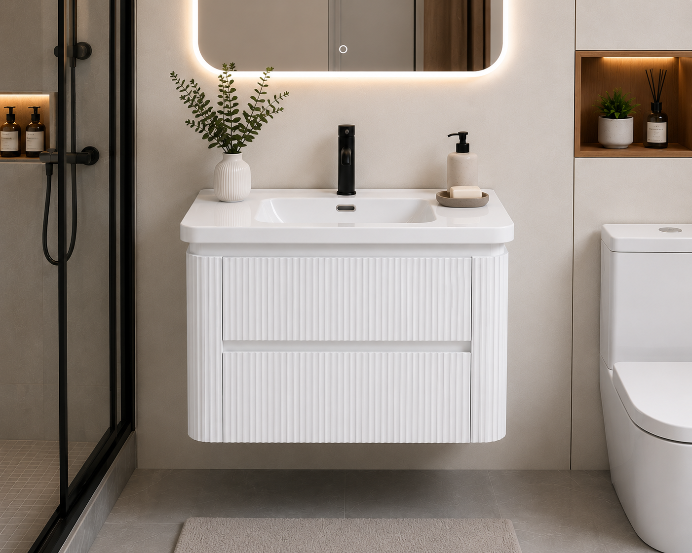 Buildnova Fluted 24 Floating Vanity