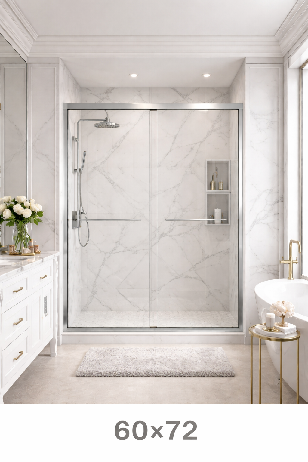 48" x 72"" Framed and Frameless Sliding Shower Door