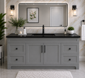 60" HDF Bathroom Vanity with Countertop – Single Sink or Double Sink | White, Grey, Blue & Black  Description