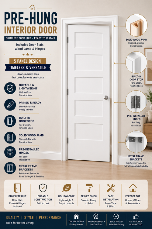 5 Panel Door (With Frame)