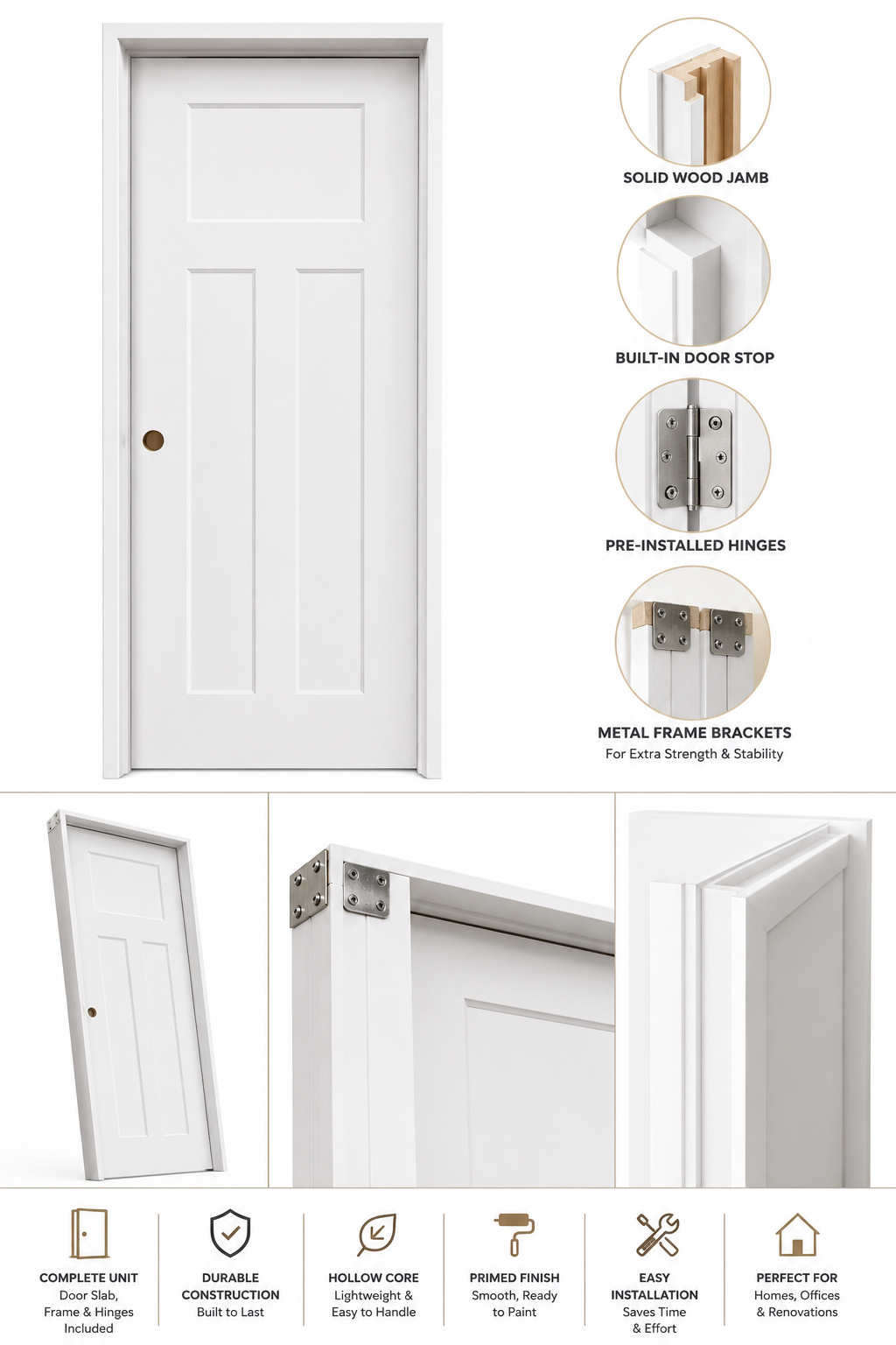 3 Panel Door (With Frame)