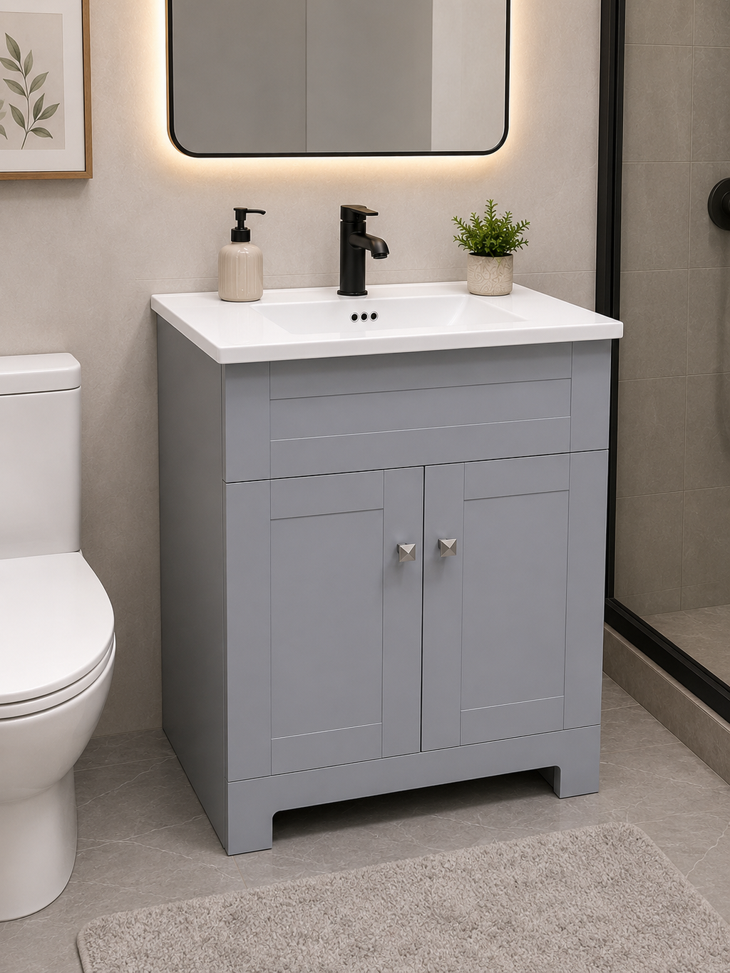 BuildNova Aspen 24" Bathroom Vanity with Ceramic Sink