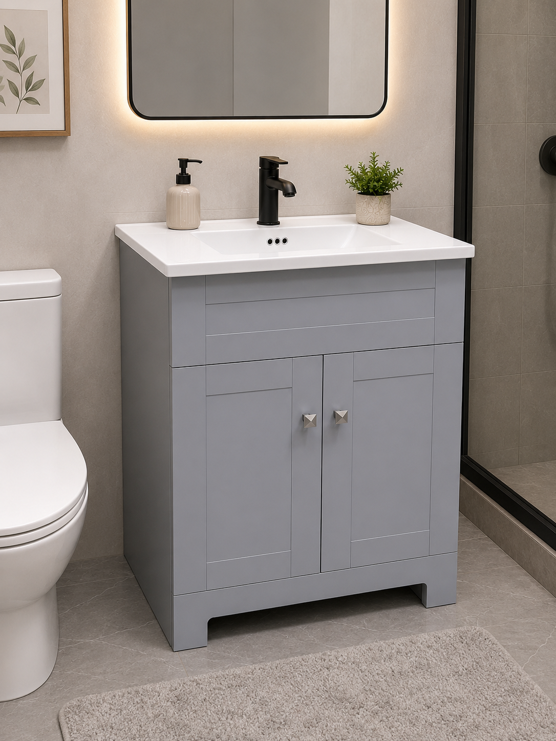 BuildNova Aspen 24" Bathroom Vanity with Ceramic Sink