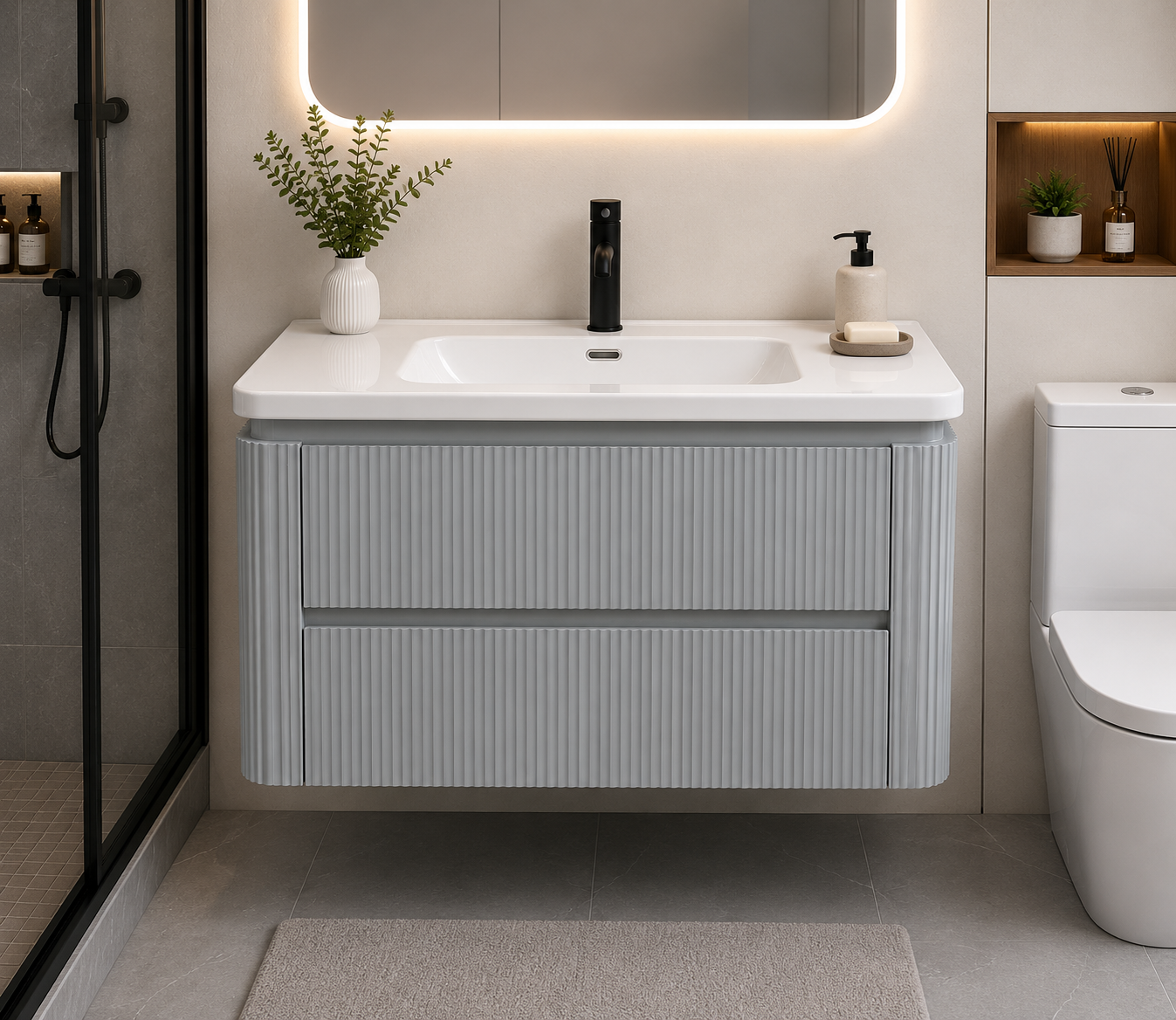 Buildnova Elevate Fluted 30 Floating Vanity