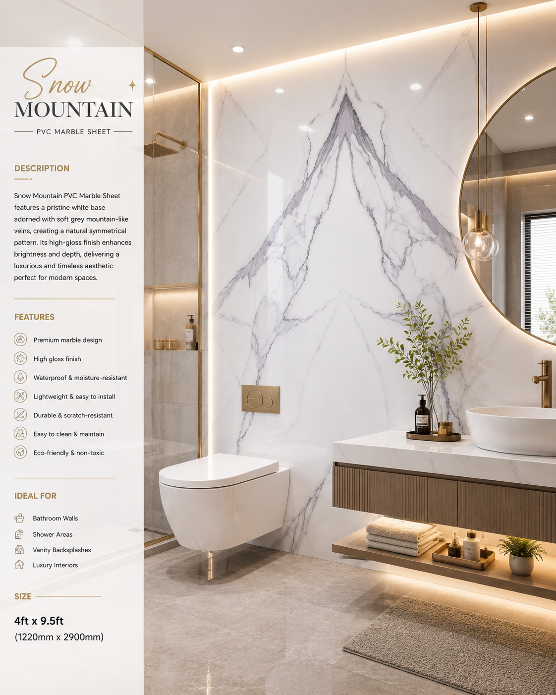 PVC Sheet- Snow Mountain