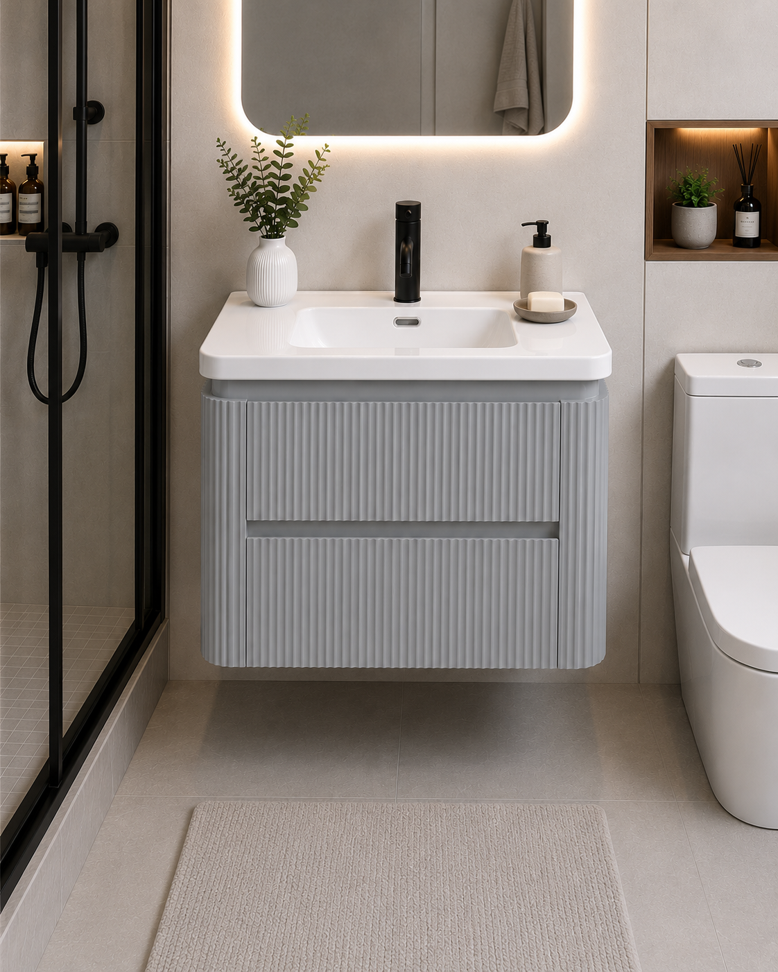 Buildnova Fluted 24 Floating Vanity