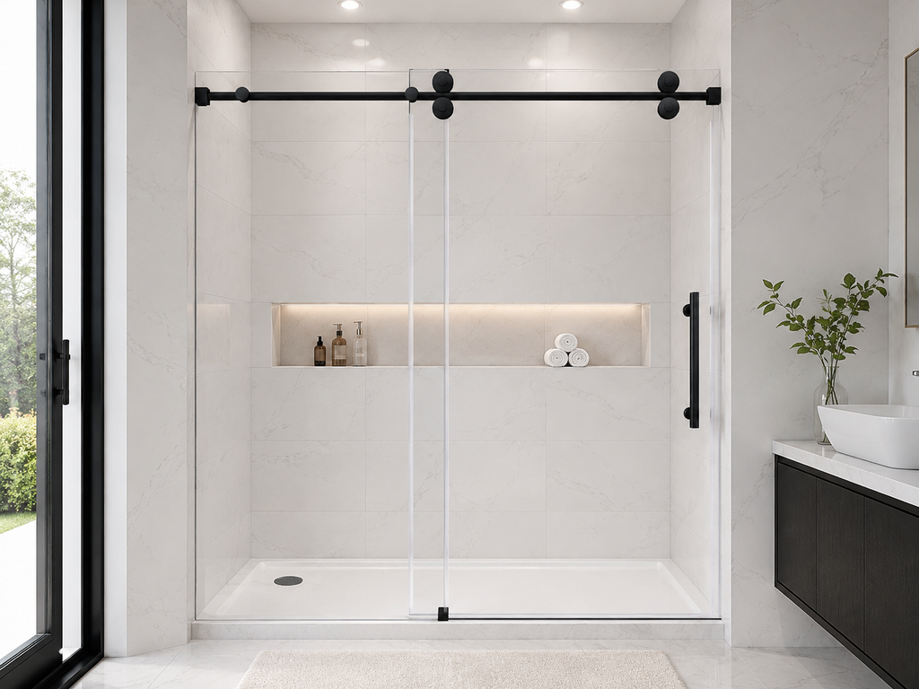 48" x 72"" Framed and Frameless Sliding Shower Door