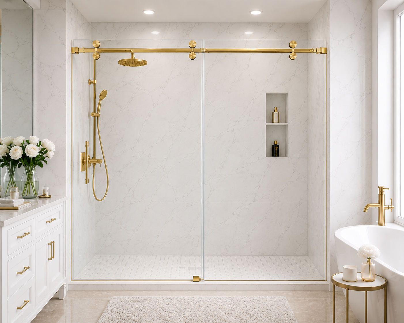 48" x 72"" Framed and Frameless Sliding Shower Door