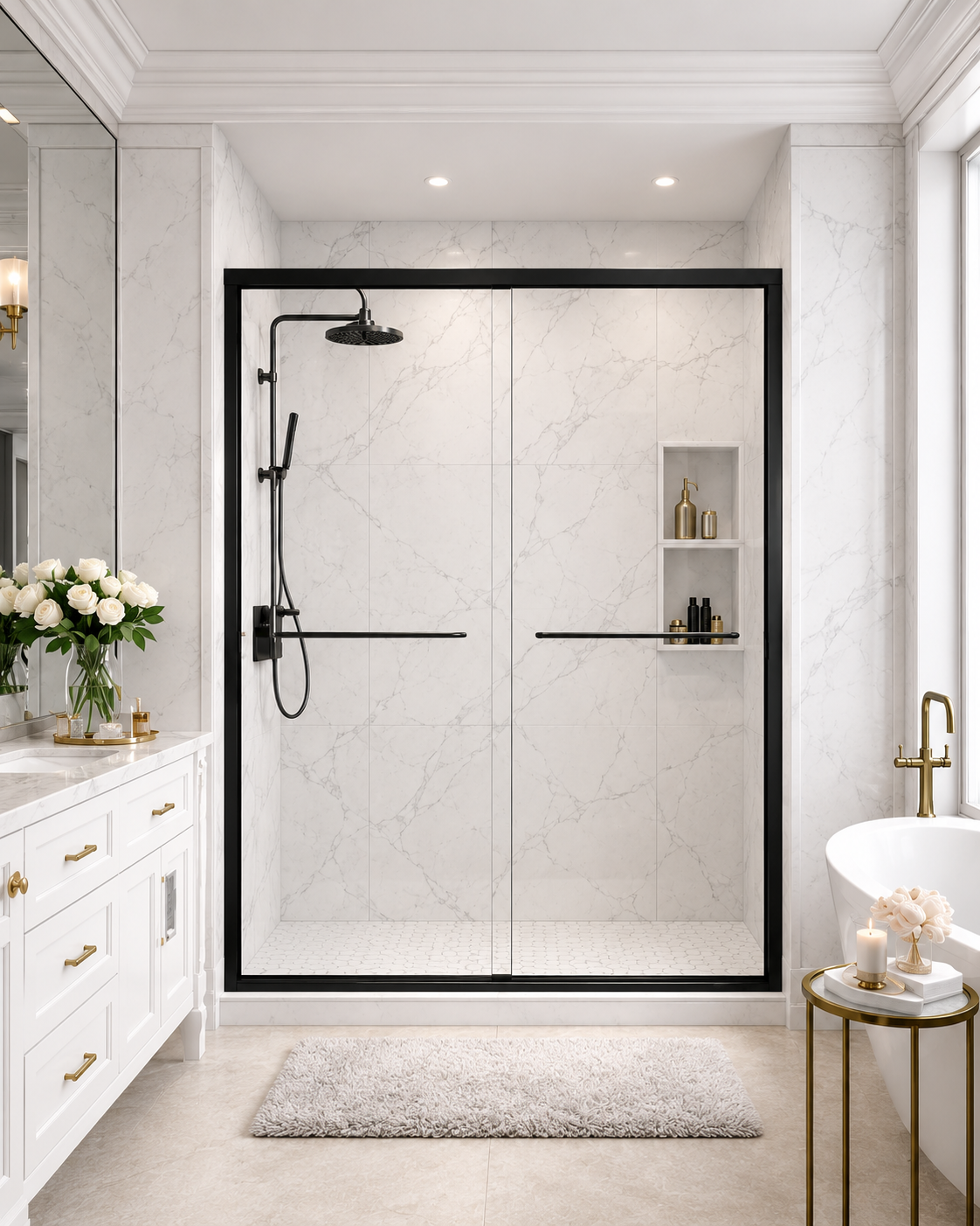48" x 72"" Framed and Frameless Sliding Shower Door