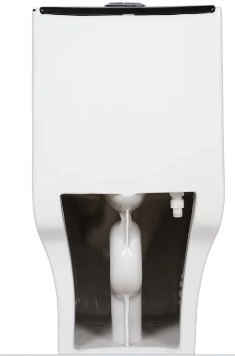 Buildnova Modern One-Piece Dual Flush Toilet – White with Black Accent Design