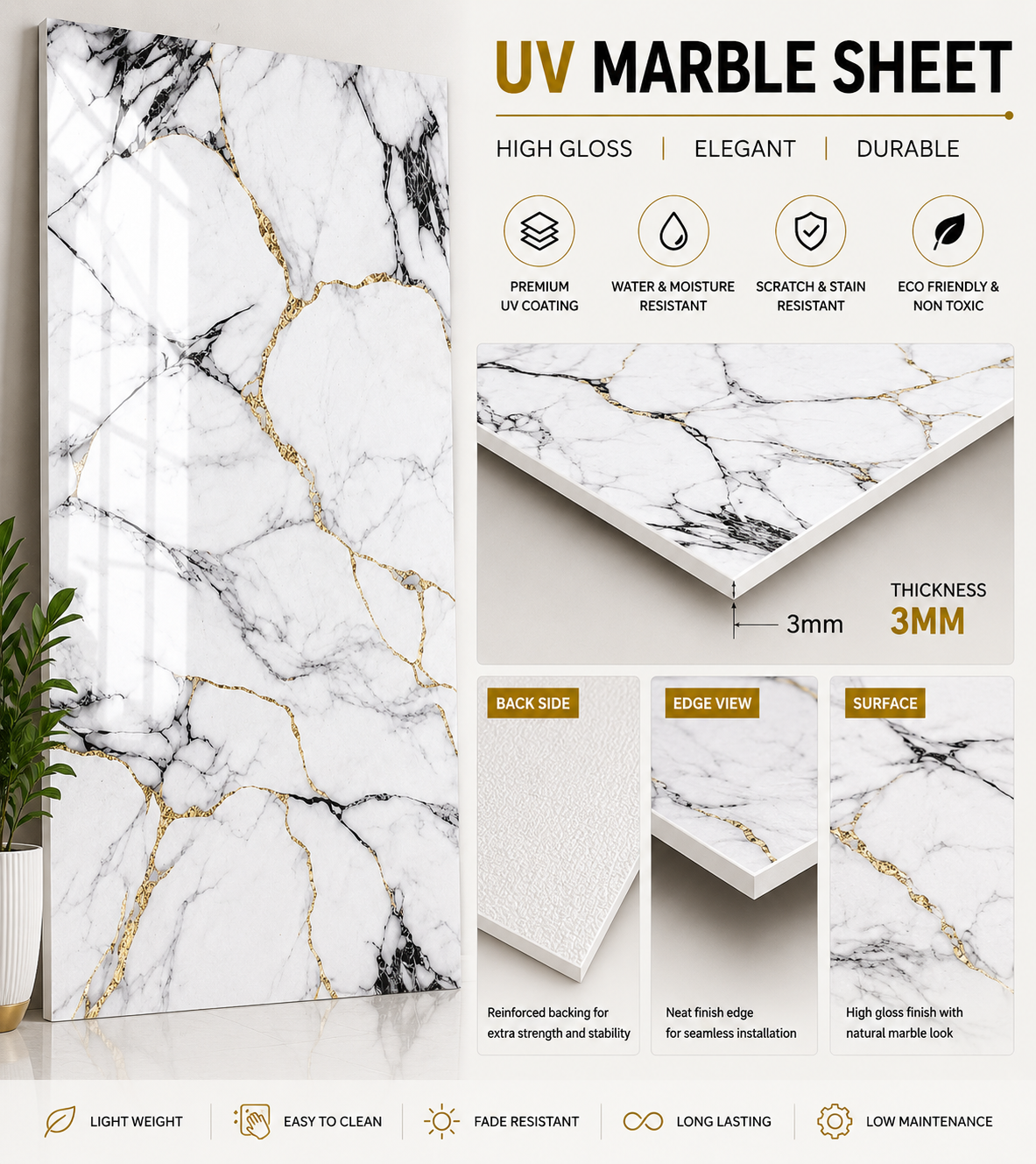 PVC Sheet- Silver Mist