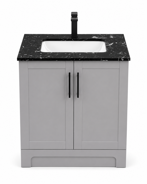 24" HDF Bathroom Vanity Combo with Sink & Quartz Countertop