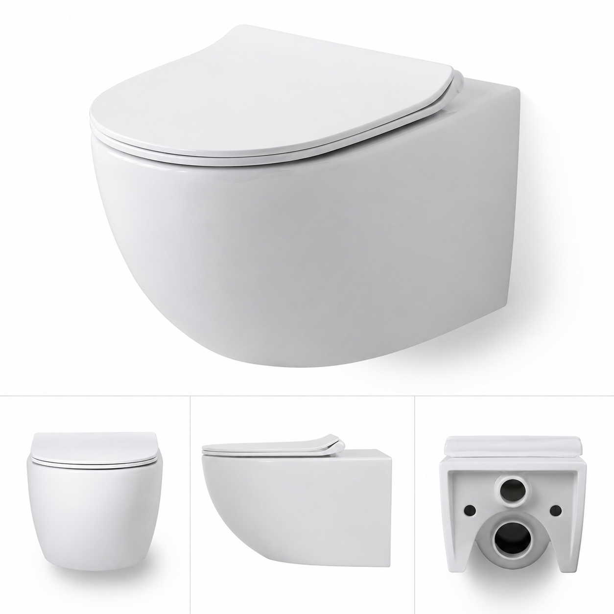 SW-01 Wall Hung Toilet with Concealed Tank & Soft-Close Seat – Modern Floating Bathroom Toilet System